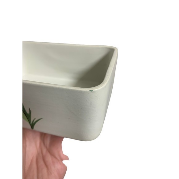 E Radford Vintage Handpainted Ceramic Dish Green Leaves - Picture 4 of 5